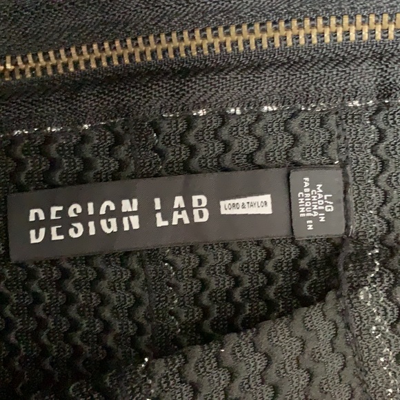 Design Lab Lord & Taylor Fit & Flare Mini Skirt Metallic Pleated Size Large - Picture 7 of 9